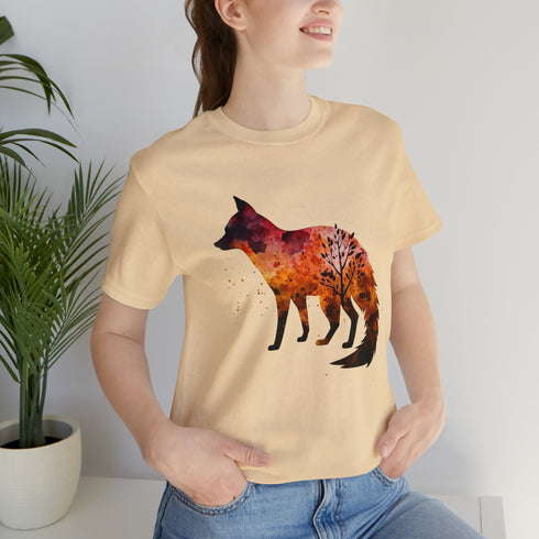 Autumn Fox Silhouette - Short Sleeve Tee